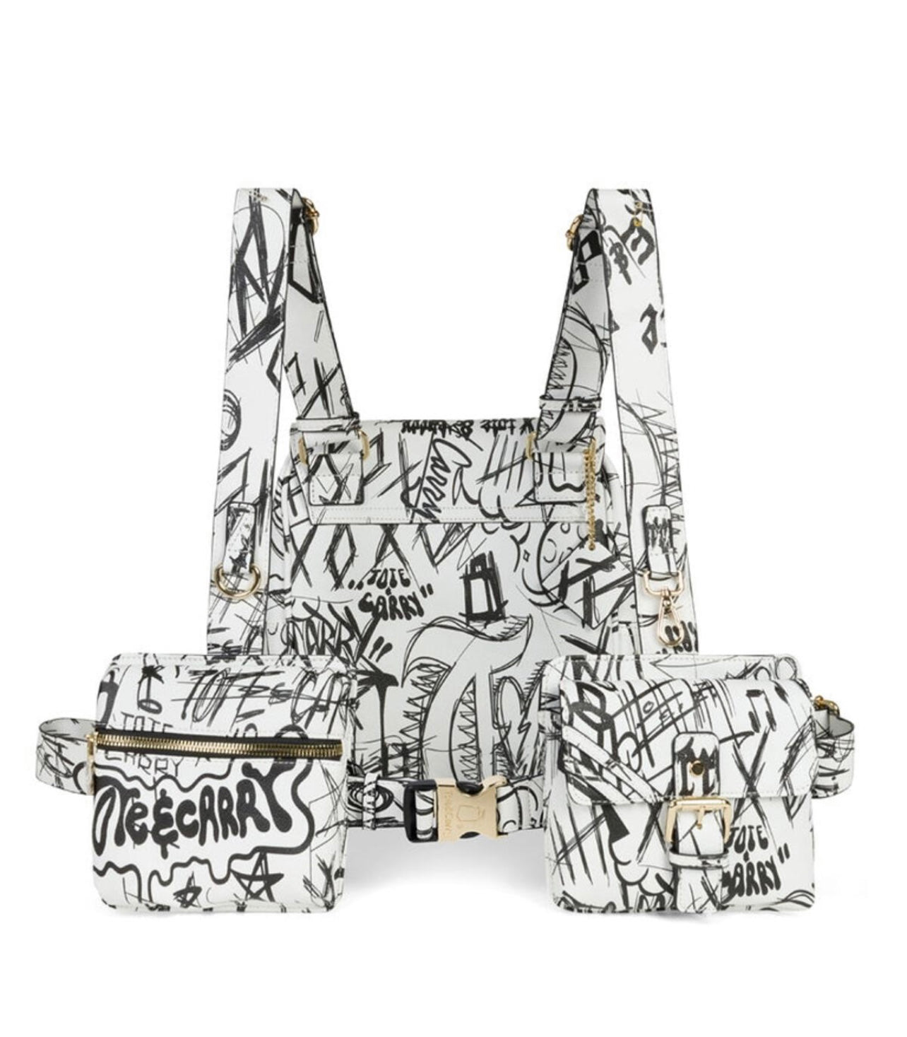 Graffiti tactical vest with attachments tote & carry love & fashion NEW Tactical Vest Fashion & Streetwear Vests – Page 3 – Tote&Carry main image 4